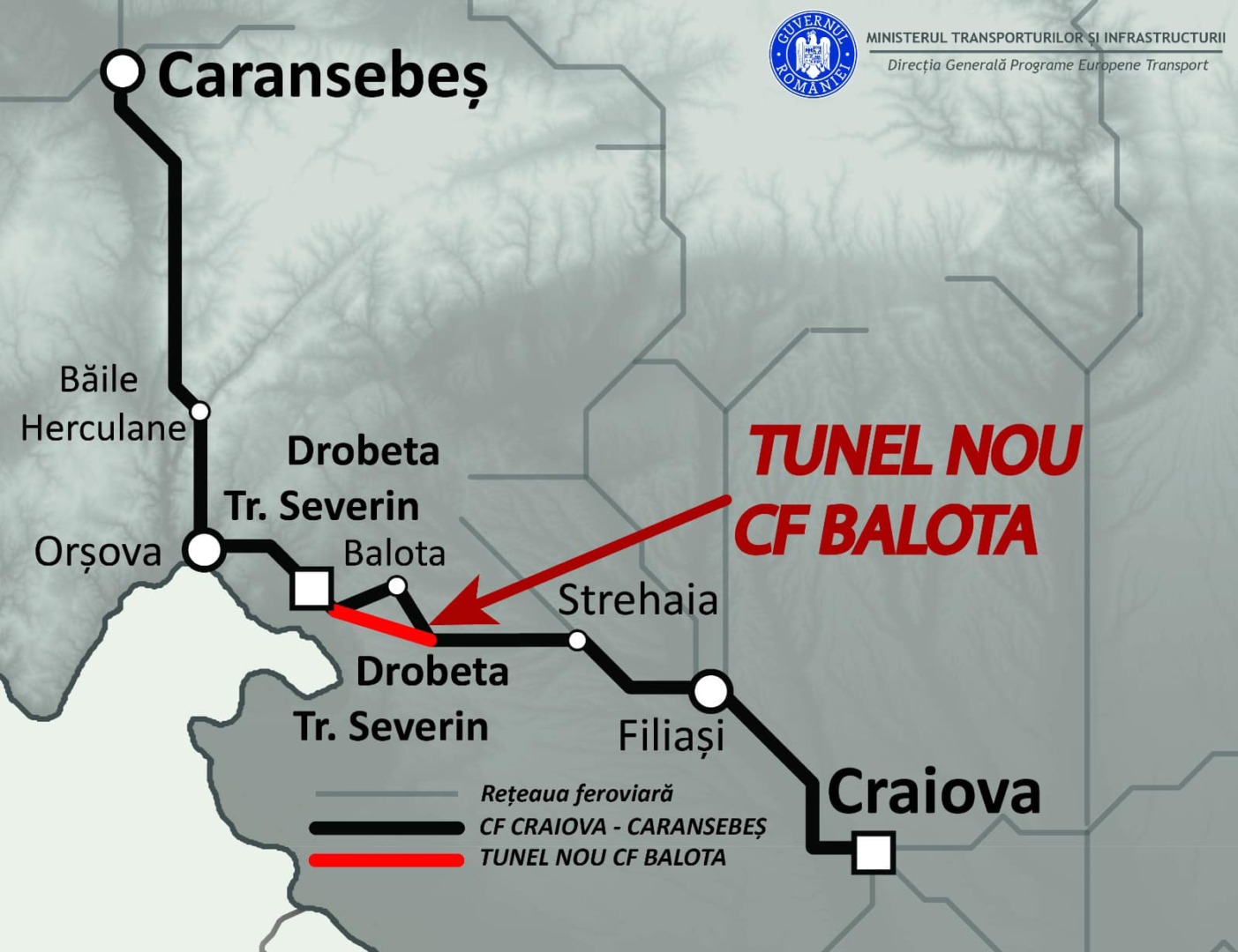 „Două propuneri primite prin licitație pentru modernizarea tronsonului de cale ferată București – Timișoara, care include tunelul Balota, al doilea cel mai lung tunel feroviar din România”